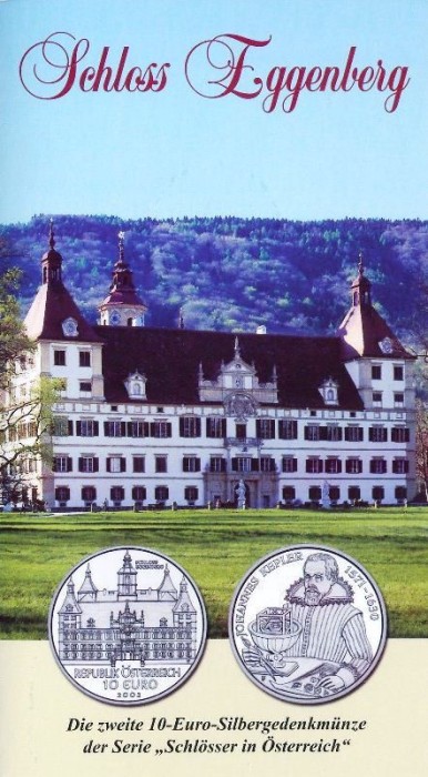 AUSTRIA 2002 -10 Euro &ndash; Castelul Eggenberg - Argint 925 /16,00 gr / Blister