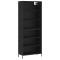 Dulap inalt, negru, 69,5x32,5x180 cm, lemn compozit