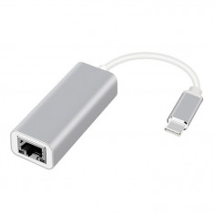 Adaptor, convertor USB-C tata la Gigabit LAN RJ45 Ethernet mama, alb