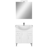 Mobilier complet de baie Bianca Prime 75, alb lucios