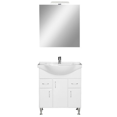 Mobilier complet de baie Bianca Prime 75, alb lucios foto