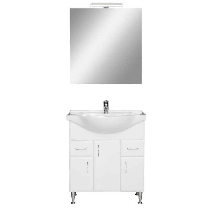Mobilier complet de baie Bianca Prime 75, alb lucios