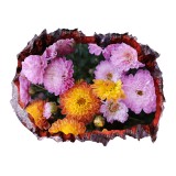 Autocolant decorativ, Gaura in perete, Arbori si flori, Multicolor, 83 cm, 345ST-1