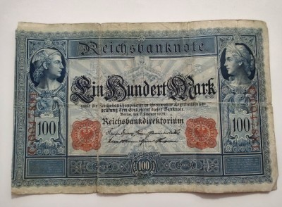 Germania - 100 Mark 1908 rupta foto