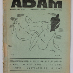 ADAM , REVISTA , redactor I. LUDO , NR. 37 , 1931