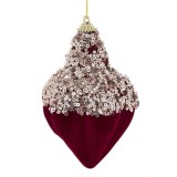 Ornament Brad Craciun, Glob Spuma, Bordo, Paiete Sampanie, 12cm, Oem