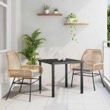 VidaXL Set de masă pentru grădină 3 pcs Maro poliratan