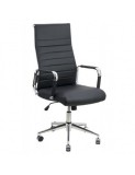Scaun birou OFF 937, operativ, piele ecologica, ergonomic, baza cromata, inaltime reglabila, 110 kg