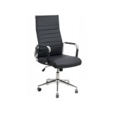 Scaun birou OFF 937, operativ, piele ecologica, ergonomic, baza cromata, inaltime reglabila, 110 kg