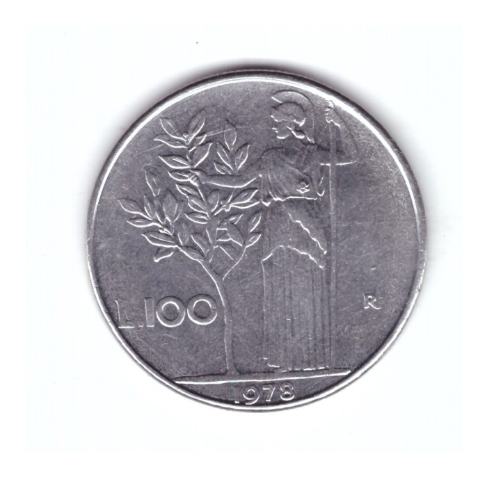 Moneda Italia 100 lire 1978, stare foarte buna, curata