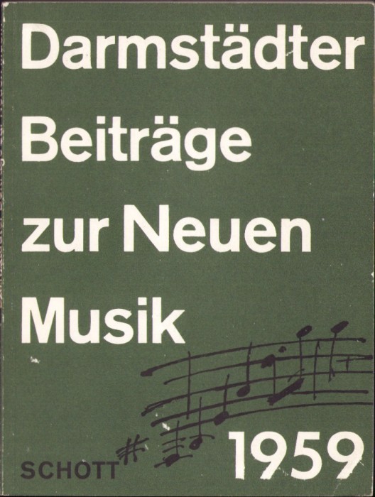 HST C5762N Darmst&auml;dter Beitr&auml;ge zur Neuen Musik, 1959