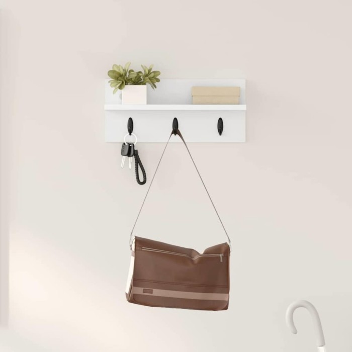vidaXL Răcător de paltoane montat pe perete Alb 40 x 10.5 x 18 cm
