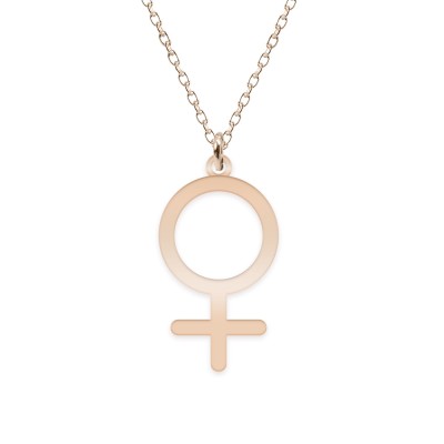 Woman - Colier personalizat simbol femeie din argint 925 placat cu aur roz foto
