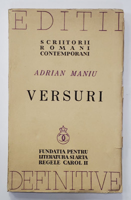 ADRIAN MANIU - VERSURI - BUCURESTI, 1938 foto