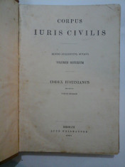 CORPUS IURIS CIVILIS - CODEX IUSTINIANUS volumen secundum foto