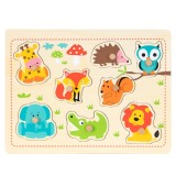 Puzzle din lemn, Animale salbatice, 8 piese