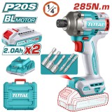 TOTAL - MASINA DE INSURUBAT CU IMPACT SI ACUMULATOR 20V-2.0AH LI-ION (INCLUDE 2 ACUMULATORI, 1 INCAR PowerTool TopQuality
