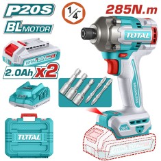 TOTAL - MASINA DE INSURUBAT CU IMPACT SI ACUMULATOR 20V-2.0AH LI-ION (INCLUDE 2 ACUMULATORI, 1 INCAR PowerTool TopQuality