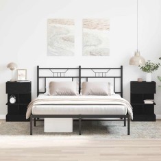 vidaXL Dulap de noapte 2 pcs Stejar negru 40 x 35 x 65 cm 862700