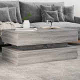 VidaXL Măsuță de cafea cu lumini LED, gri sonoma, 90x50x40 cm