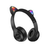 Casti OEM Bluetooth Over-Ear Cat&#039;s Ears Wireless Black