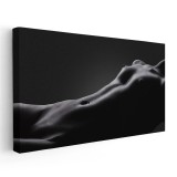 Tablou nud femeie, fundal negru 2031 Tablou canvas pe panza CU RAMA 70x140 cm