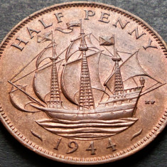Moneda HALF PENNY - MAREA BRITANIE / ANGLIA, anul 1944 *cod 3578 = A.UNC
