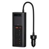 Baseus - In-Car Inverter (CRNBQ-A01) - USB, Type-C, CN/EU Plug, Digital Display, 220V, 150W - Black