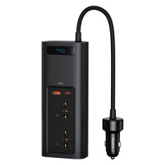 Invertor auto 12V 220V Baseus, 150W, negru, CRNBQ-A01