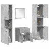 VidaXL Set mobilier de baie, 4 piese, gri beton, lemn compozit 3324873