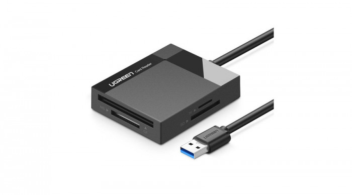 Ugreen USB 3.0 SD / micro SD / CF / MS cititor de carduri de memorie negru (30231)