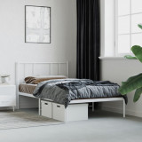 Cadru de pat metalic cu tablie, alb, 90x190 cm GartenMobel Dekor, vidaXL
