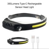 Lampa de cap, din silicon, All Perspective, reincarcabila, frontala, cu senzor de miscare, Black, Oem