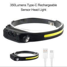 Lampa de cap, din silicon, All Perspective, reincarcabila, frontala, cu senzor de miscare, Black