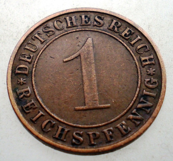 B.157 GERMANIA WEIMAR 1 REICHSPFENNIG 1931 D