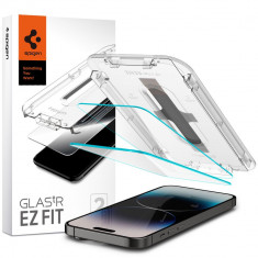 Set 2 Folii de protectie Spigen Glas.TR EZ FIT pentru Apple iPhone 14 Pro Max Transparent