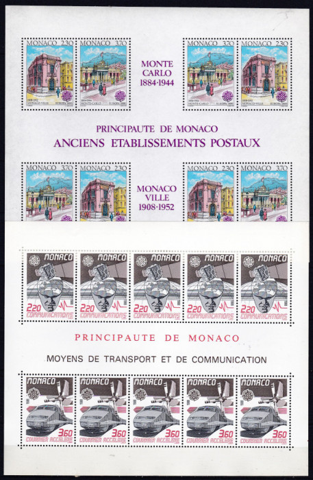 DB1 Monaco Transporturi Oficii Postale vechi 2 MS MNH
