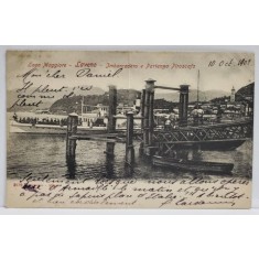 ITALIA , LACUL MAGGIORE , DEBARCADER, CARTE POSTALA , 1902