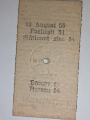 BILET VECHI / CFR /AUTOBUZ 1968 DGTA 23 AUGUST ,POCHESTI,SLATIOARA,BASCOV,HOREZU