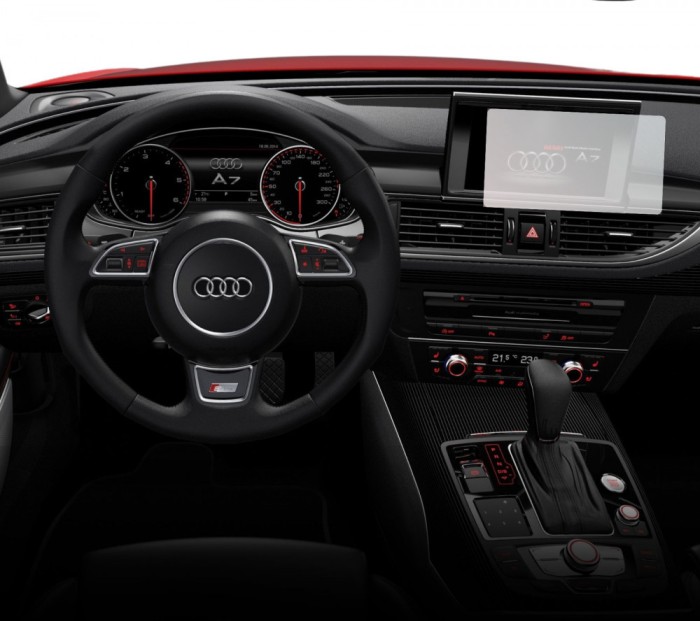 Folie protectie display navigatie Duragon, din silicon, pentru Audi A7 Sportback 2014-2017, mata, anti-amprenta, kit instalare