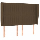 Cumpara ieftin Tablie de pat cu aripioare maro inchis 147x23x118/128 cm textil