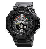 Ceas barbatesc Militar Army Digital Dual time Quartz PU Negru, Skmei