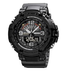 Ceas barbatesc Militar Army Digital Dual time Quartz PU Negru foto