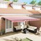 vidaXL Cortina Retractabilă Manual Roșu și alb 500 &times; 300 cm țesătură