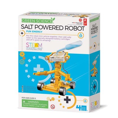 Kit constructie robot alimentat cu sare, Salt-Powered Robot, Green Science, 4M foto