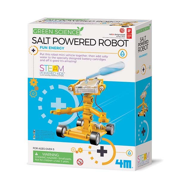Kit constructie robot alimentat cu sare, Salt-Powered Robot, Green Science, 4M