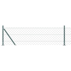 vidaXL &Icirc;mprejmuire din plasă cu st&acirc;lpi Verde 0.6 x 10 m Oțel 3351235