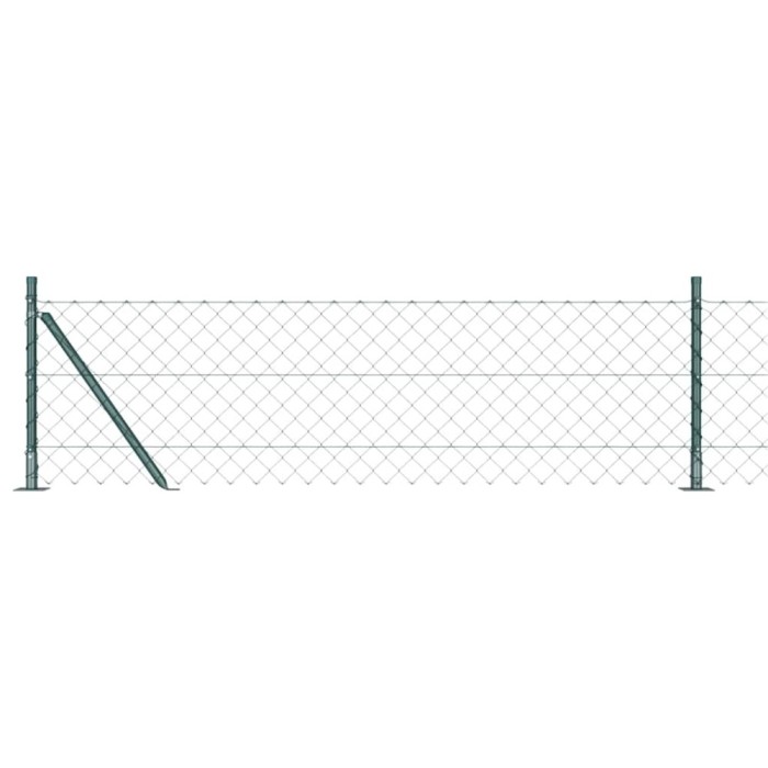 vidaXL Set de St&acirc;lpi de Gard Argintiu 10 x 0.6 m Oțel Galvanizat