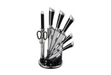 Cumpara ieftin Set cutite 8 piese Zilan ZLN1634, Suport inclus, Otel inoxidabil 3CR13, Compatibil masina de spalat vase