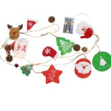 Instalatie craciun cu baterii, 2 metri, 20 led-uri tip conuri de pin si figurine, alb cald, flippy